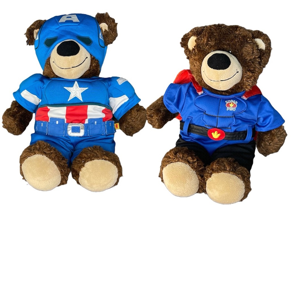 14” Marvel Avengers Captain America Build A Bear with Extra Super Dino Outfit